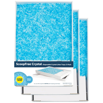 PetSafe ScoopFree Self-Cleaning Cat Litter Box Tray Refills with Premium Blue Non-Clumping Crystals, 3-Pack