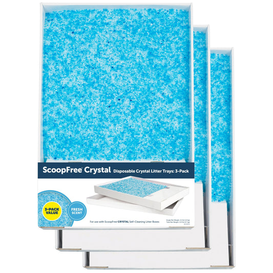 PetSafe ScoopFree Self-Cleaning Cat Litter Box Tray Refills with Premium Blue Non-Clumping Crystals, 3-Pack