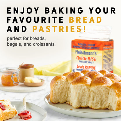 Fleischmann’s Quick-Rise Instant Yeast, Bread Mixes, One Rest and Rise, Bakery Format, 2 x 450-gram brick