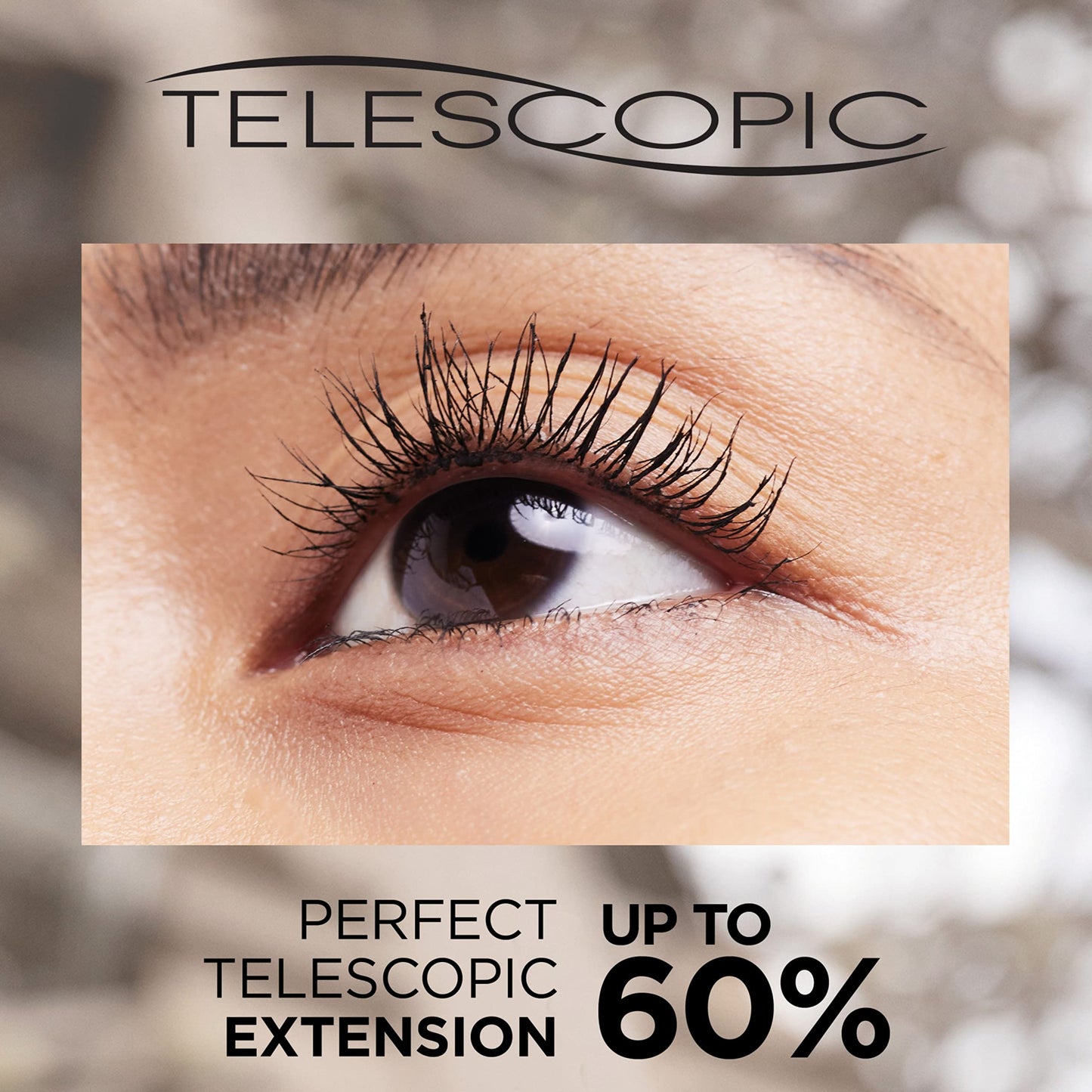 L’Oréal Paris Telescopic Mascara, Eyelash Lengthening Mascara, Unique Non-Clumping Formula, Delivers Intense Length, For Sensitive Eyes, Blackest Black, 8 ml