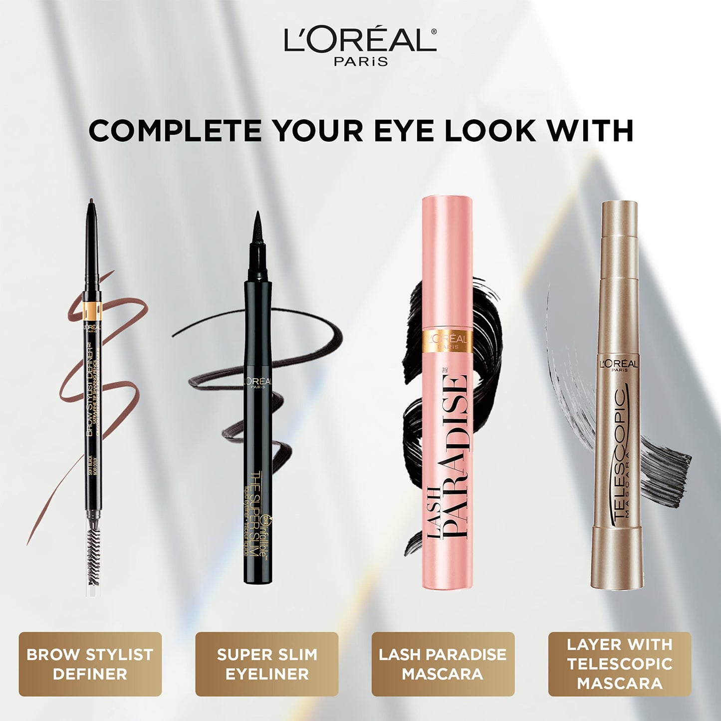 L’Oréal Paris Telescopic Mascara, Eyelash Lengthening Mascara, Unique Non-Clumping Formula, Delivers Intense Length, For Sensitive Eyes, Blackest Black, 8 ml