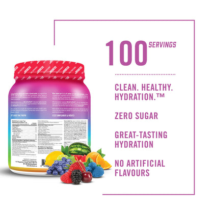 BioSteel Hydration Mix, Great Tasting Hydration with Zero Sugar, and No Artificial Flavours or Preservatives, Rainbow Twist Flavour, 20 Servings per Tub