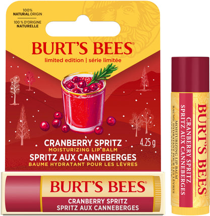 Burt's Bees Kissable Colour Gift Set, Warm Collection, 3 Lip Shimmers in Peony, Rhubarb and Fig