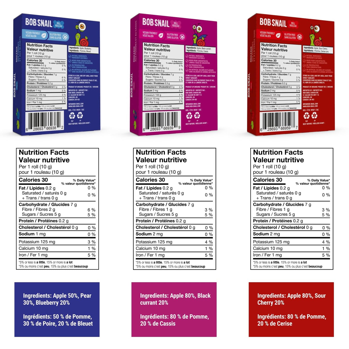 Bob Snail Healthy Snacks Berry Mix Family Pack - Nut free fruit Rolls with Blueberry, Raspberry & Strawberry, Candy box Fruit Snacks, All Natural Healthy Snacks for kids, No Added Sugar sour Candy, 80 pcs Pack / 800 gram candy bulk (Blueberry, Raspberry &