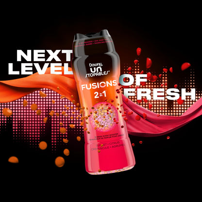 Downy Unstopables Fusions In-Wash Laundry Scent Booster Beads, Sunset and Citrus Scent, 2-in-1 All Day Freshness, 598 Grams