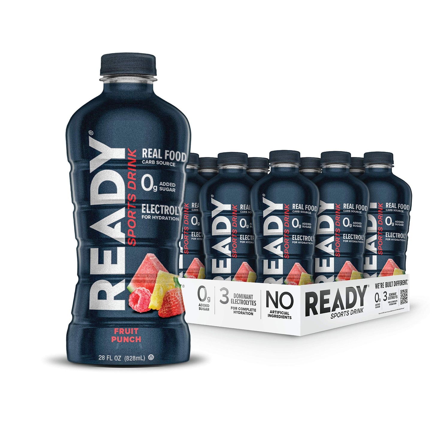 Ready Sports Drink, Electrolyte Blend with B Vitamins and No Added Sugar, Peach Mango, 16.9 Fluid Ounces