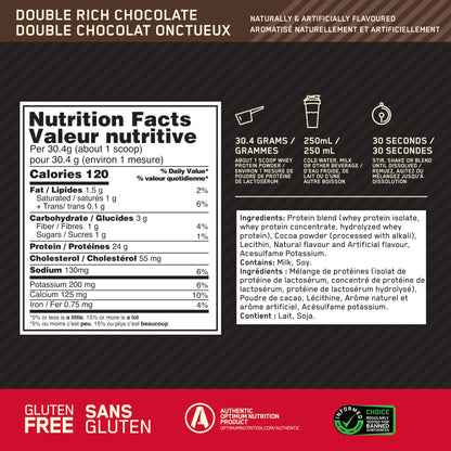 Optimum Nutrition Gold Standard 100% Whey Protein Powder, 2.270g - Extreme Milk Chocolate - 70 servings (packaging may vary)