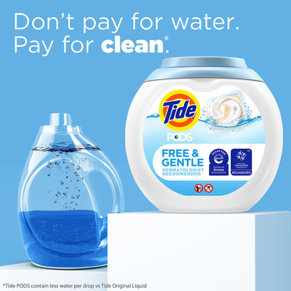 Tide PODS Free and Gentle Laundry Detergent Soap Pacs, HE Compatible and Coldwater Clean, 112 Count