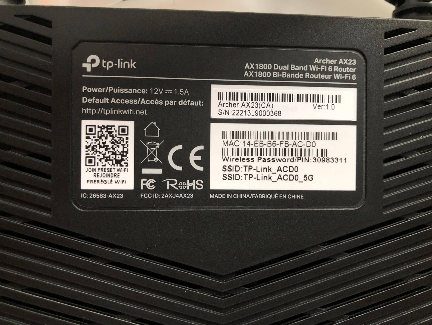 TP-Link AX1800 WiFi 6 Smart WiFi Router (Archer AX23) - Dual Band Gigabit Wireless Internet Router, OFDMA, Parental Controls, Long Range Coverage