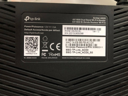 TP-Link AX1800 WiFi 6 Smart WiFi Router (Archer AX23) - Dual Band Gigabit Wireless Internet Router, OFDMA, Parental Controls, Long Range Coverage