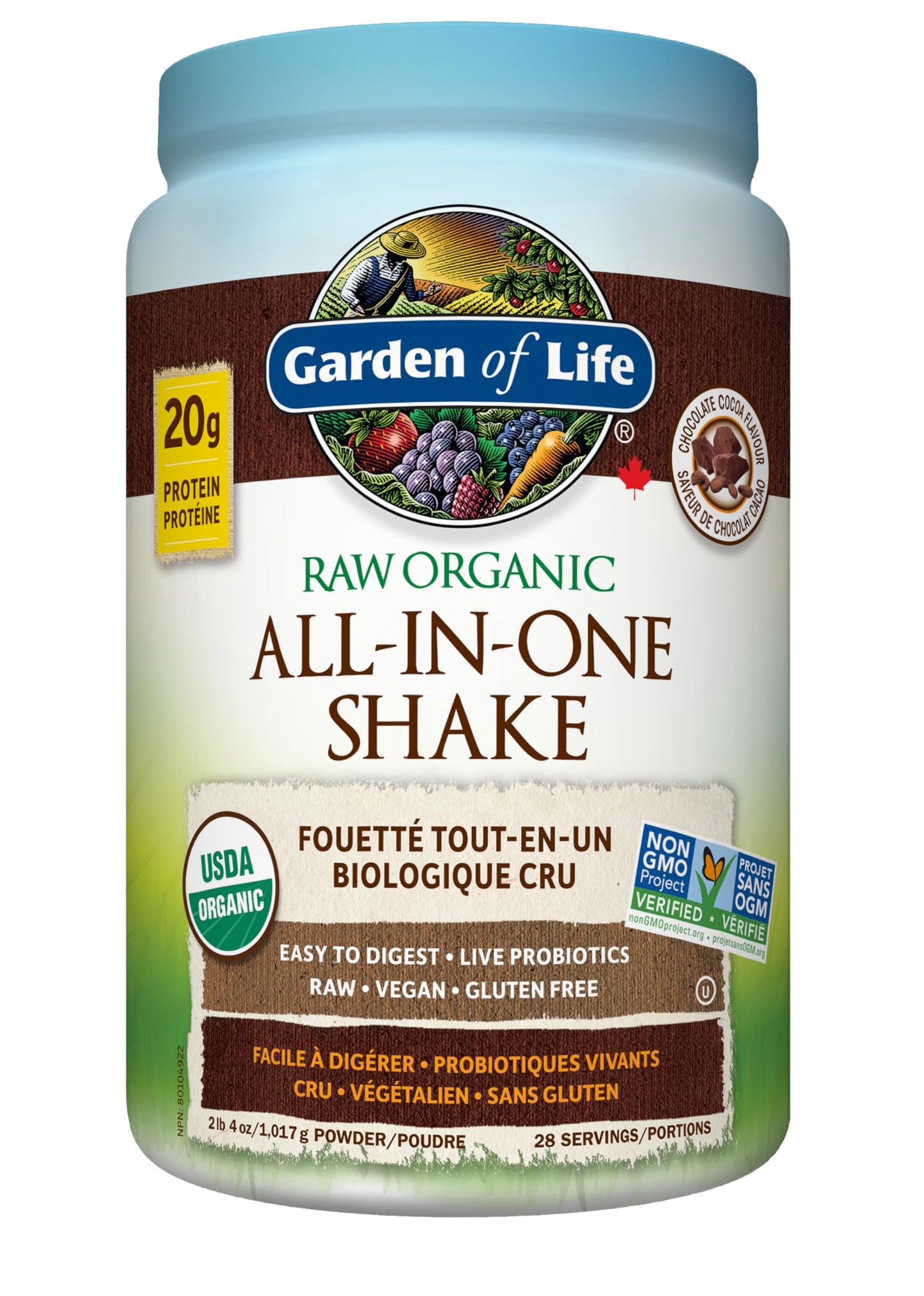 Garden of Life Raw All-in-One Nutritional Shake, Vanilla, (28 servings- 969g.) Packed with 20 grams of Certified Organic Plant Protein packed with incredible nutrition to help build lean muscle.Assists in the building of lean muscle when combined with reg