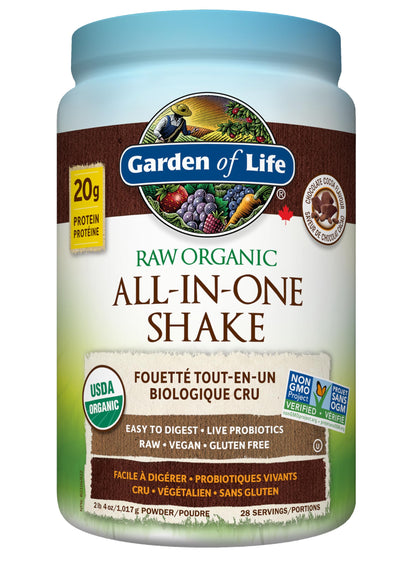 Garden of Life Raw All-in-One Nutritional Shake, Vanilla, (28 servings- 969g.) Packed with 20 grams of Certified Organic Plant Protein packed with incredible nutrition to help build lean muscle.Assists in the building of lean muscle when combined with reg