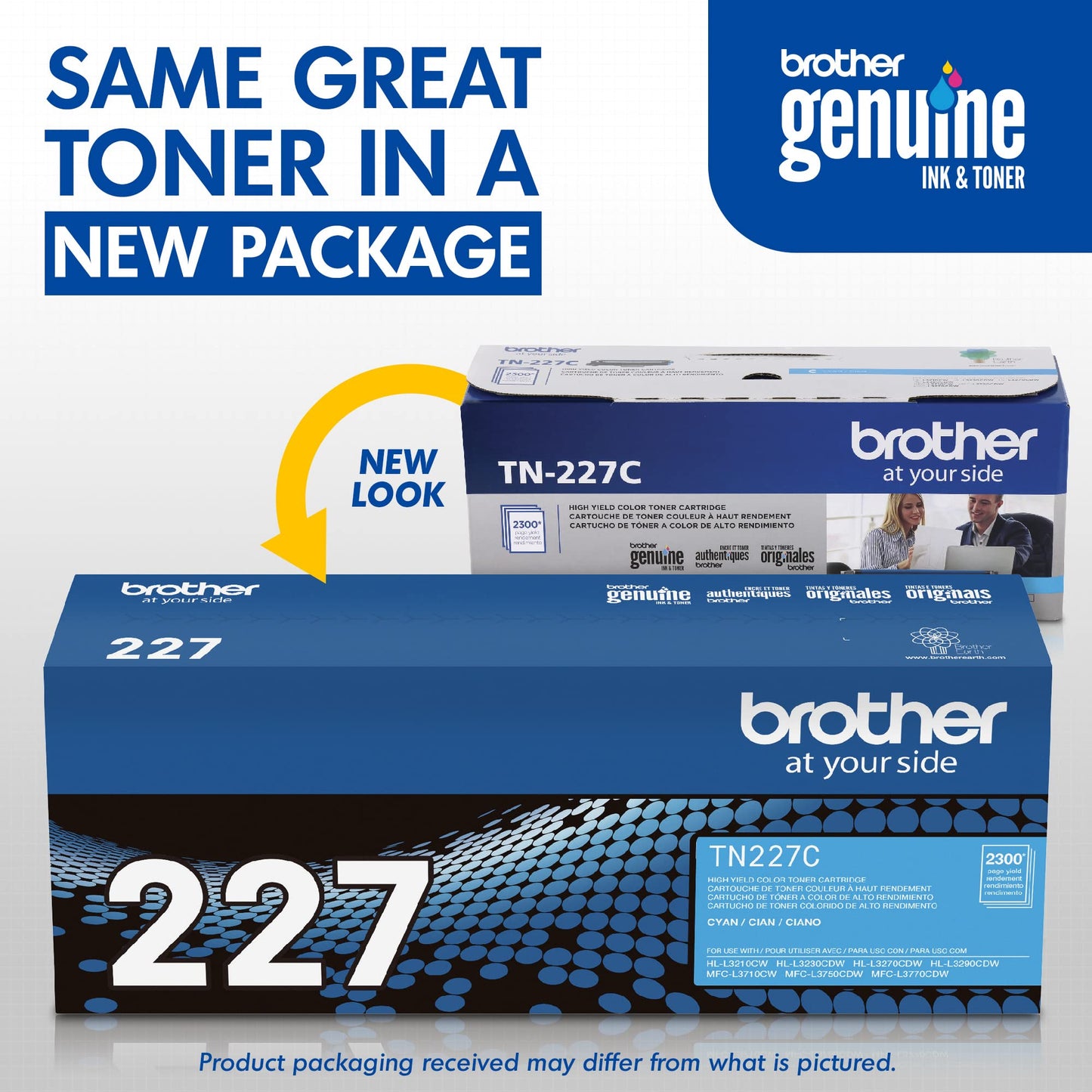 Brother TN227BK Laser Printer High Yield Toner Cartridge, Black TN227