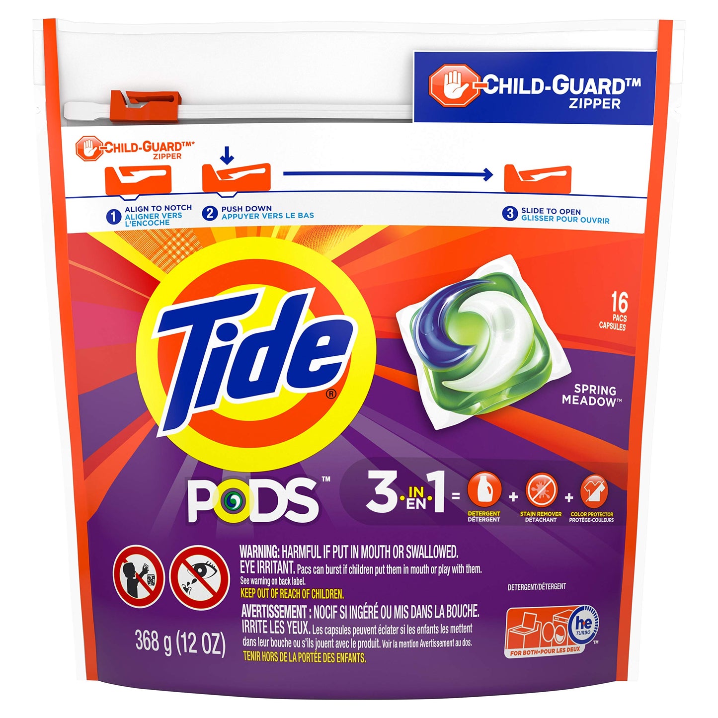 Tide PODS Liquid Laundry Detergent pacs, Spring Meadow Scent, 112 count