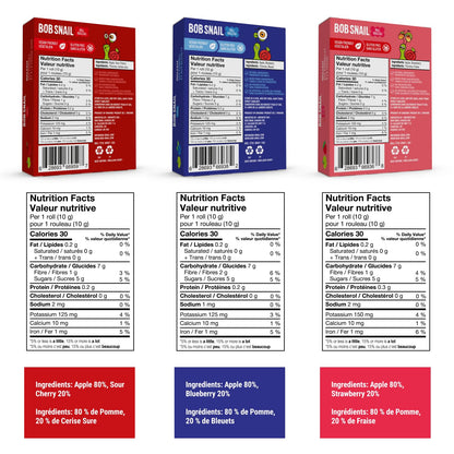 Bob Snail Healthy Snacks Berry Mix Family Pack - Nut free fruit Rolls with Blueberry, Raspberry & Strawberry, Candy box Fruit Snacks, All Natural Healthy Snacks for kids, No Added Sugar sour Candy, 80 pcs Pack / 800 gram candy bulk (Blueberry, Raspberry &