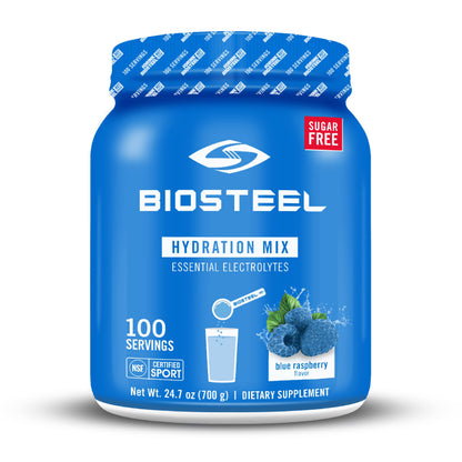 BioSteel Hydration Mix, Great Tasting Hydration with Zero Sugar, and No Artificial Flavours or Preservatives, Blue Raspberry Flavour, 20 Servings per Tub