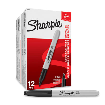 Sharpie Permanent Markers, Fine Point, Black, 36 Count - (New)