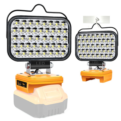 Cordless LED Work Light for Milwaukee 18V Lithium Batteries, 108W 5400LM Adjustable Portable Flood Lights for Job Site Lighting Outdoor Camping Garage Vehicle Lighting【Battery not Included】