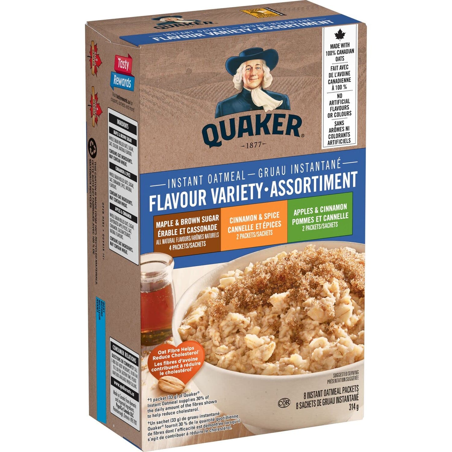 Quaker Regular Instant Oatmeal, 10 Packets, 280g