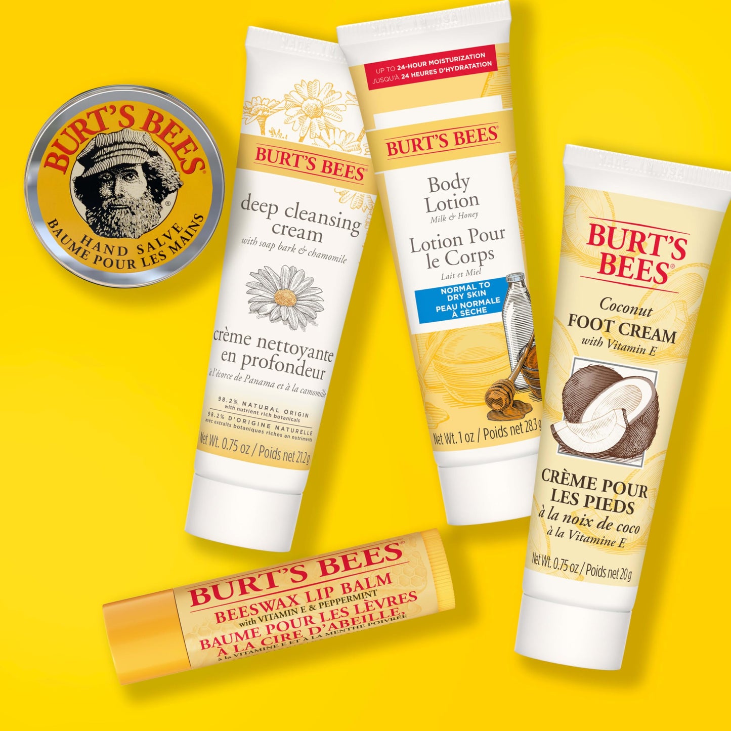 Burt's Bees Kissable Colour Gift Set, Warm Collection, 3 Lip Shimmers in Peony, Rhubarb and Fig