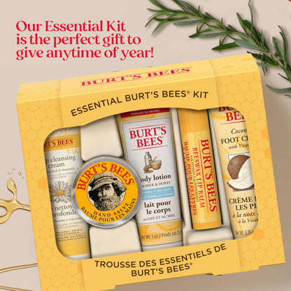 Burt's Bees Kissable Colour Gift Set, Warm Collection, 3 Lip Shimmers in Peony, Rhubarb and Fig