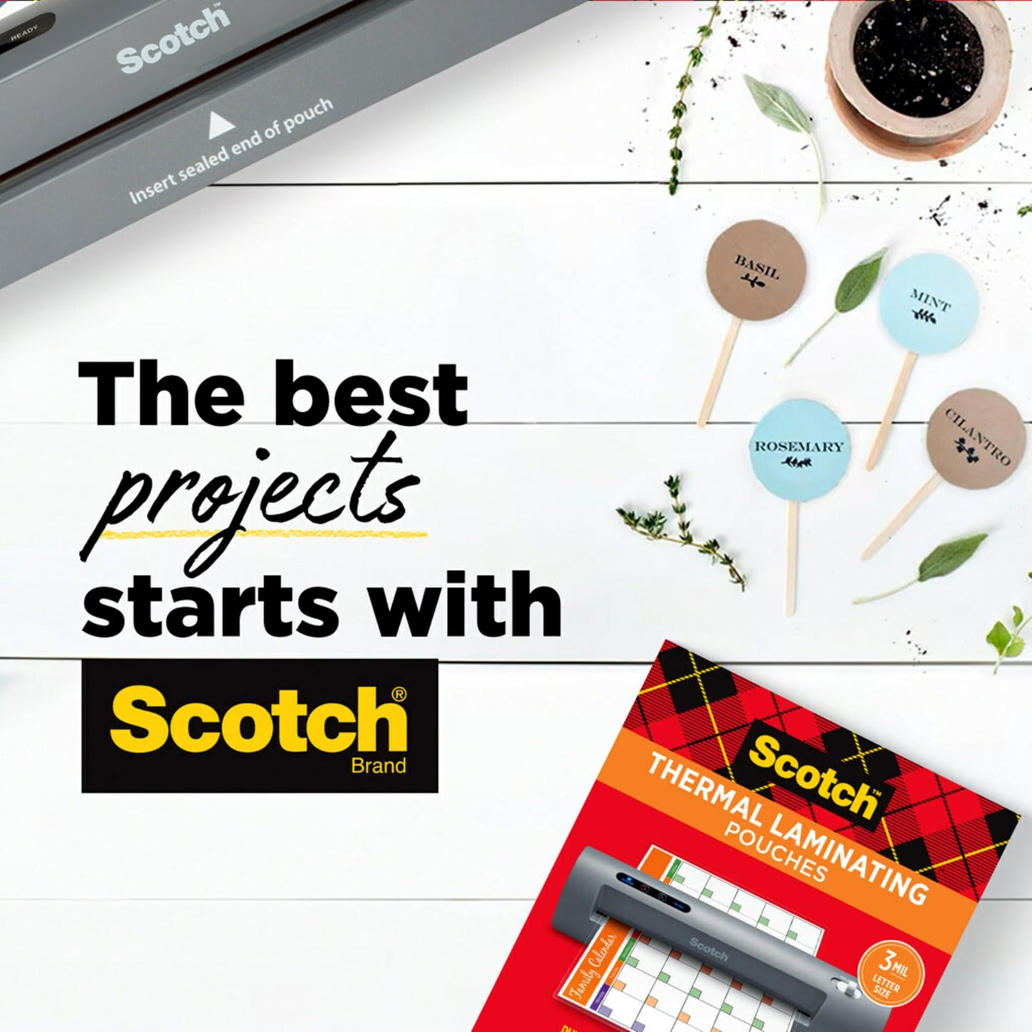 Scotch Thermal Laminating Sheets, Ideal Office or School Supplies, 9" x 11.5", 3-Mil Thick, 100 Laminating Pouches