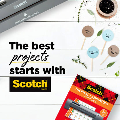 Scotch Thermal Laminating Sheets, Ideal Office or School Supplies, 9" x 11.5", 3-Mil Thick, 100 Laminating Pouches