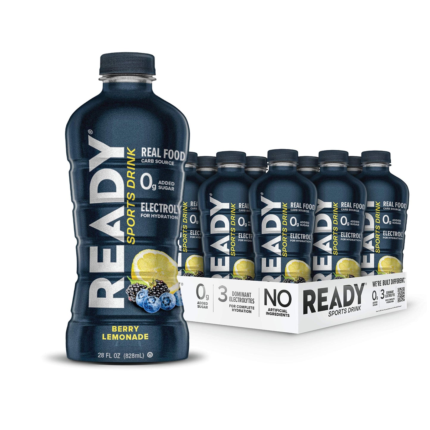 Ready Sports Drink, Electrolyte Blend with B Vitamins and No Added Sugar, Peach Mango, 16.9 Fluid Ounces