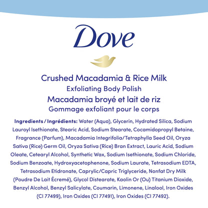 Dove Exfoliating Body Polish Scrub For Silky, Soft Skin Pomegranate and Shea Butter Body Scrub Exfoliates and Provides Lasting Nourishment 10.5 oz