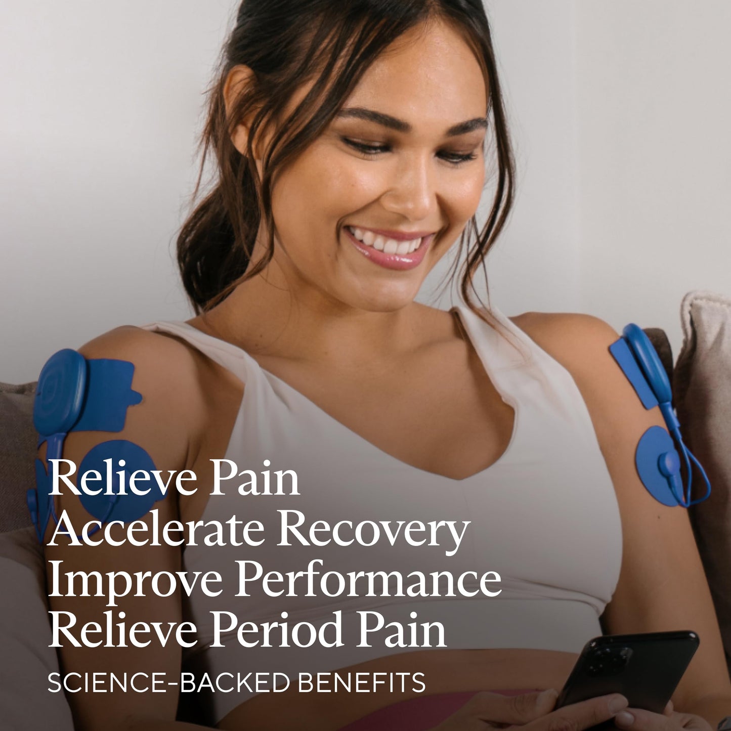 Therabody PowerDot 2.0 Duo - Stim TENS Unit for Pain Relief - Bluetooth Electrical Muscle Stimulation Device, 2 Smart Wireless NMES & TENS Pods for Muscle Pain, PMS and Menstrual Period Cramps - Red