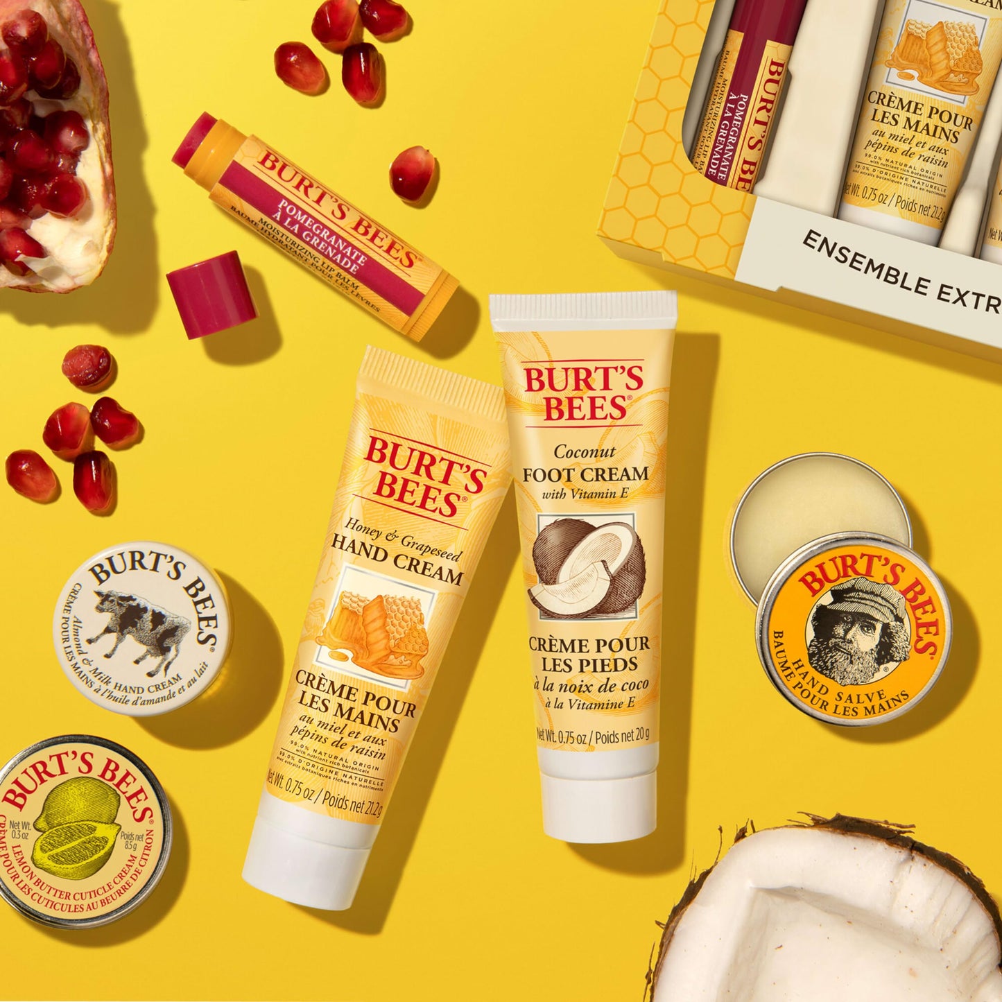 Burt's Bees Kissable Colour Gift Set, Warm Collection, 3 Lip Shimmers in Peony, Rhubarb and Fig