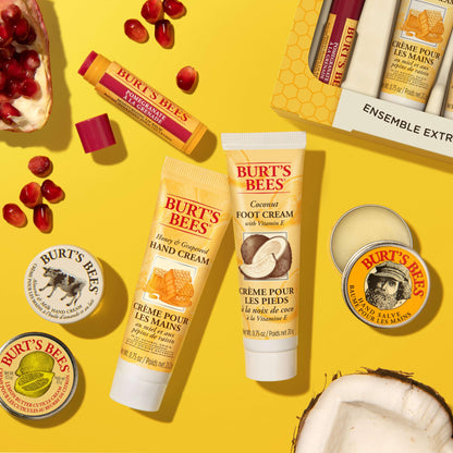 Burt's Bees Kissable Colour Gift Set, Warm Collection, 3 Lip Shimmers in Peony, Rhubarb and Fig