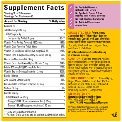 Nature Made Womens Multivitamin with Omega-3, Multivitamin for Women for Daily Nutritional Support, 150 Gummies, 75 Day Supply