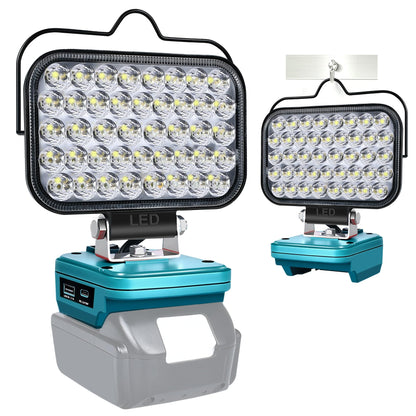 Cordless LED Work Light for Milwaukee 18V Lithium Batteries, 108W 5400LM Adjustable Portable Flood Lights for Job Site Lighting Outdoor Camping Garage Vehicle Lighting【Battery not Included】