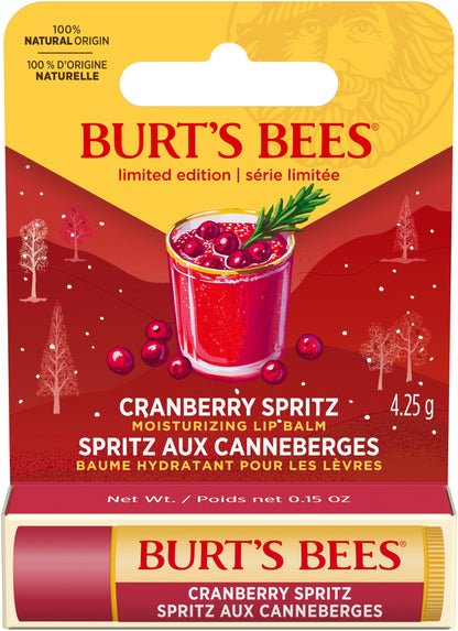Burt's Bees Kissable Colour Gift Set, Warm Collection, 3 Lip Shimmers in Peony, Rhubarb and Fig