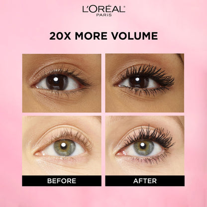 L’Oréal Paris Voluminous Lash Paradise Mascara, Lengthening Mascara, Volume & Length for Up to 24 Hours with Flower Oil Infused Conditioning Formula for Sensitive Eyes, Blackest Black, 0.28 fl. oz.