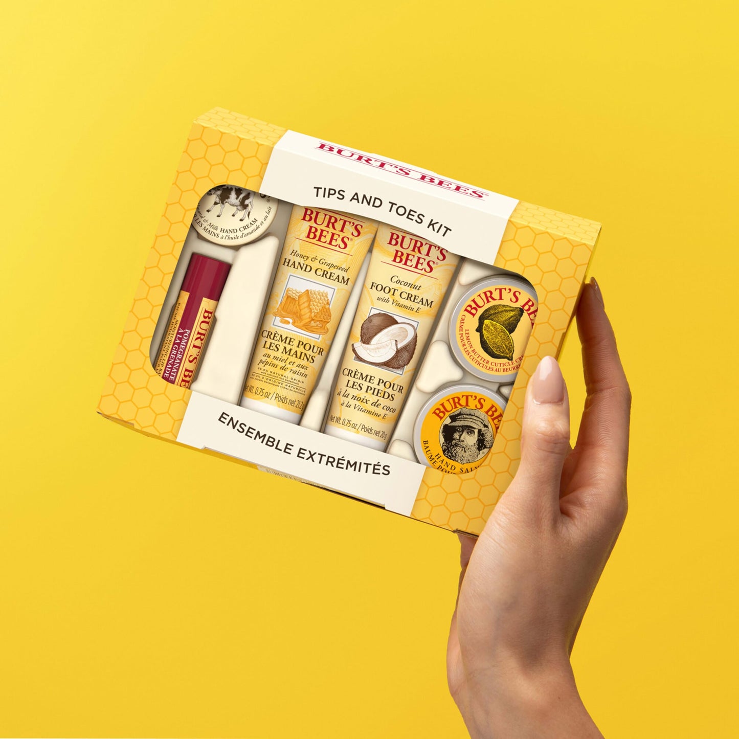 Burt's Bees Kissable Colour Gift Set, Warm Collection, 3 Lip Shimmers in Peony, Rhubarb and Fig