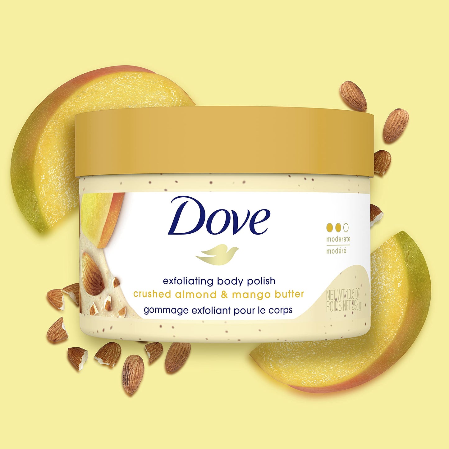Dove Exfoliating Body Polish Scrub For Silky, Soft Skin Pomegranate and Shea Butter Body Scrub Exfoliates and Provides Lasting Nourishment 10.5 oz