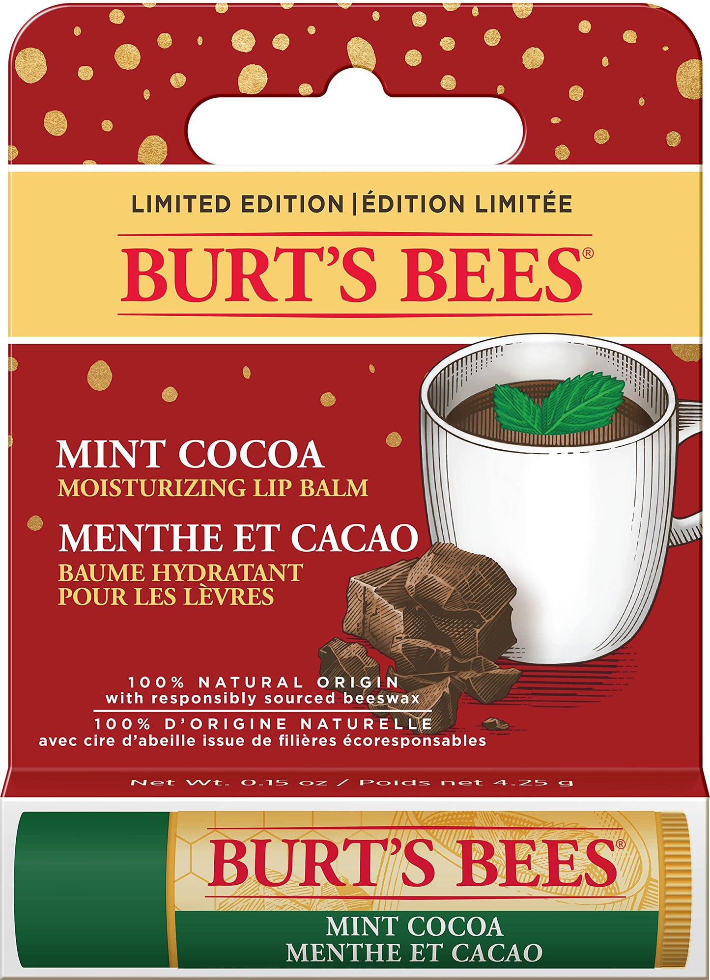 Burt's Bees Kissable Colour Gift Set, Warm Collection, 3 Lip Shimmers in Peony, Rhubarb and Fig