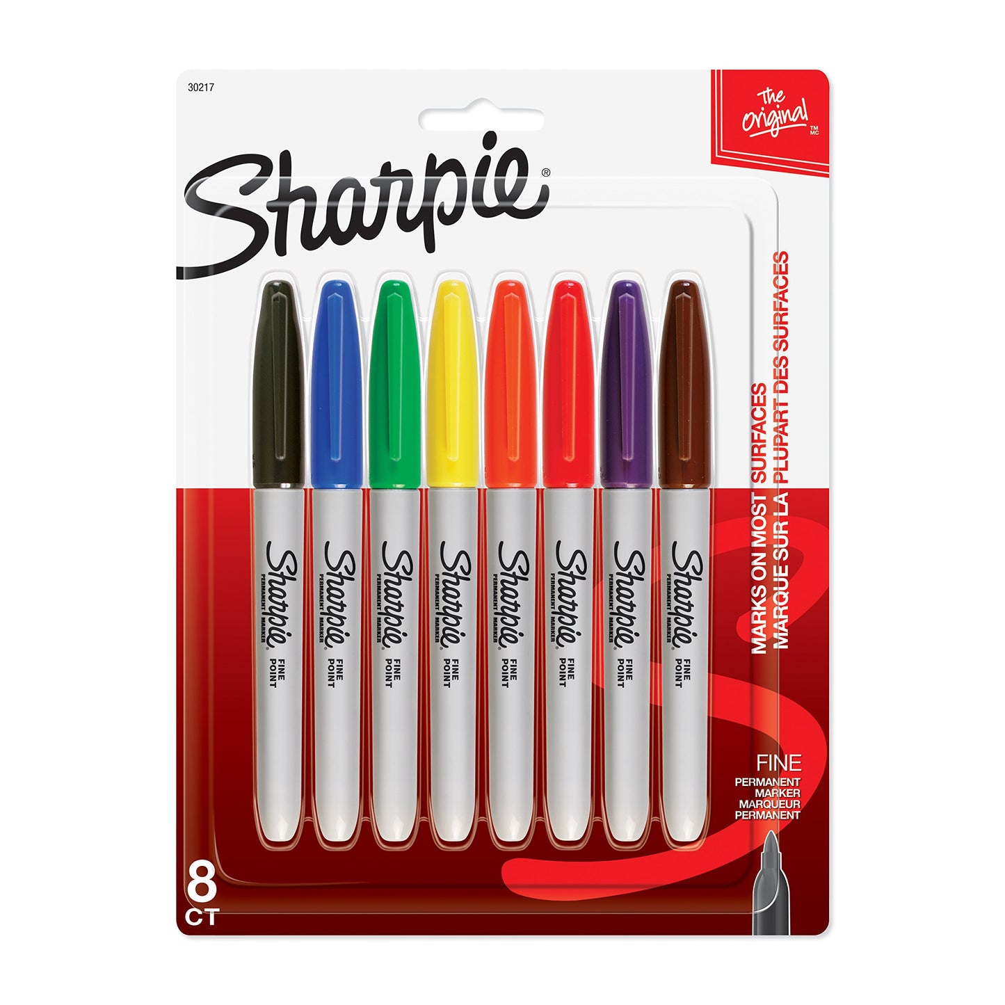 Sharpie Permanent Markers, Fine Point, Assorted Colours, 12 Count