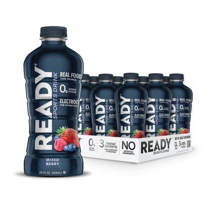 Ready Sports Drink, Electrolyte Blend with B Vitamins and No Added Sugar, Peach Mango, 16.9 Fluid Ounces