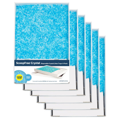 PetSafe ScoopFree Crystal Litter Tray Refills Lavender Crystals, 3-Pack Disposable Tray Includes Leak Protection & Low Tracking Litter Absorbs Odors on Contact,(PAC00-16689)