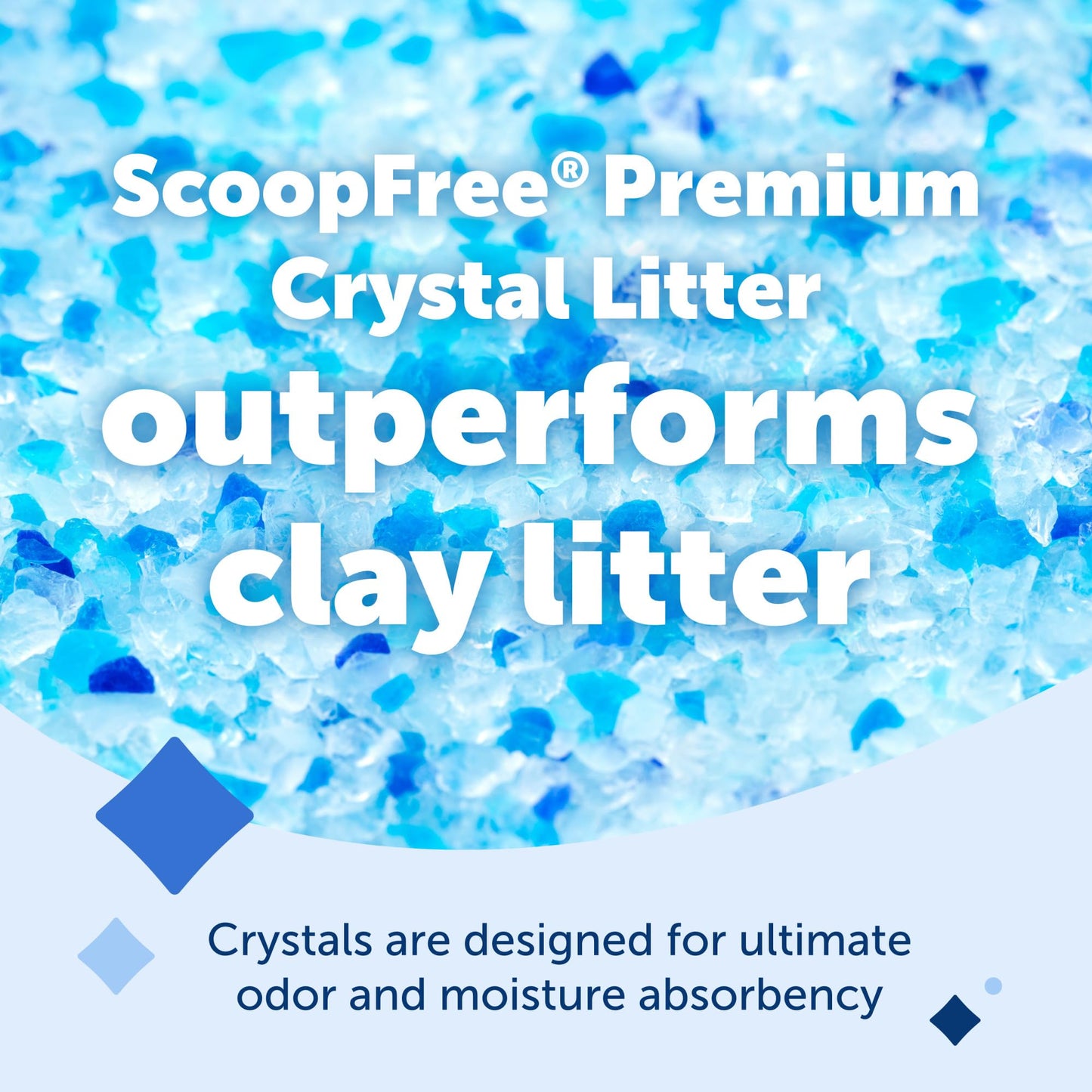 PetSafe ScoopFree Premium Fresh Crystal Cat Litter, 3-Pack – Lightly Scented Litter – Superior Odor Control – Low Tracking for Less Mess – Lasts Up to 6 Months, 24 lbs Total (3 Pack of 8 lb Bags)
