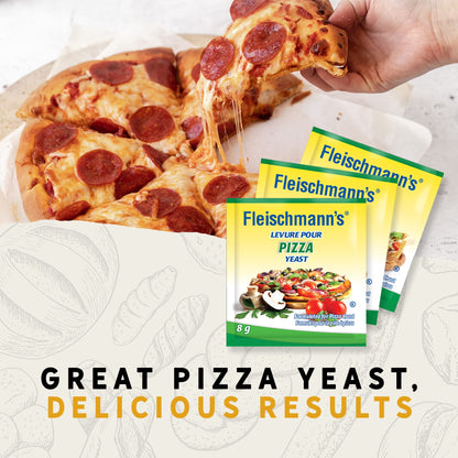 Fleischmann’s Pizza Dough Yeast 6 x 24 grams (8g per sachet), Pizza Yeast, Yeast for Thin, Thick, or Whole-Wheat Pizza Crust, Makes Pizza Dough Fresh in 30 Minutes