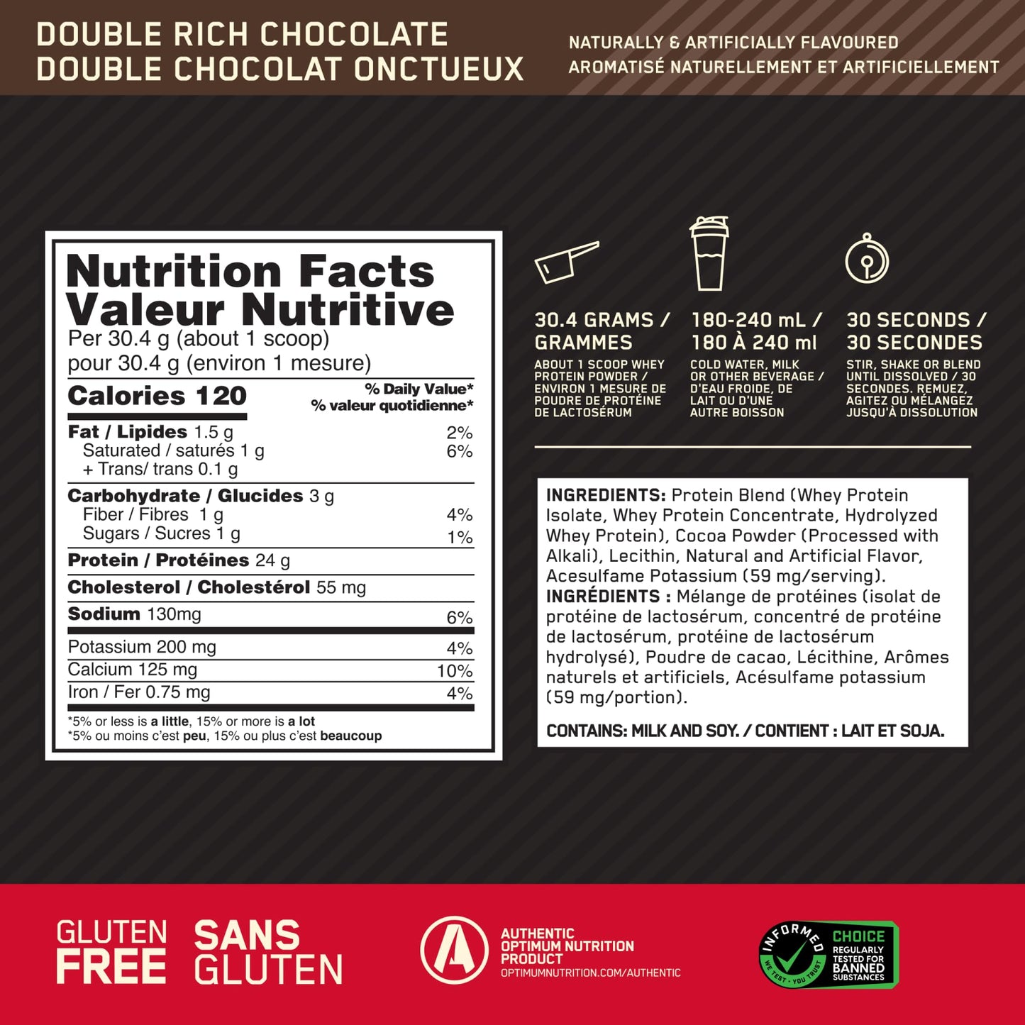 Optimum Nutrition Gold Standard 100% Whey Protein Powder, 2.270g - Extreme Milk Chocolate - 70 servings (packaging may vary)