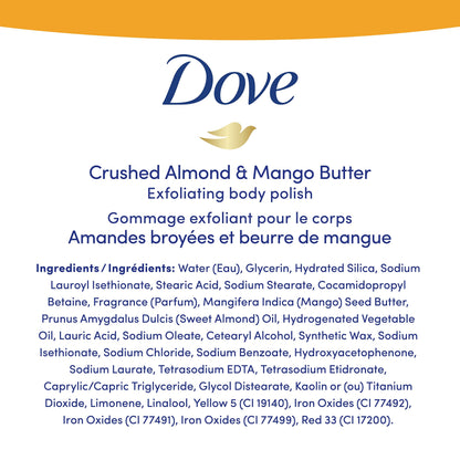 Dove Exfoliating Body Polish Scrub For Silky, Soft Skin Pomegranate and Shea Butter Body Scrub Exfoliates and Provides Lasting Nourishment 10.5 oz