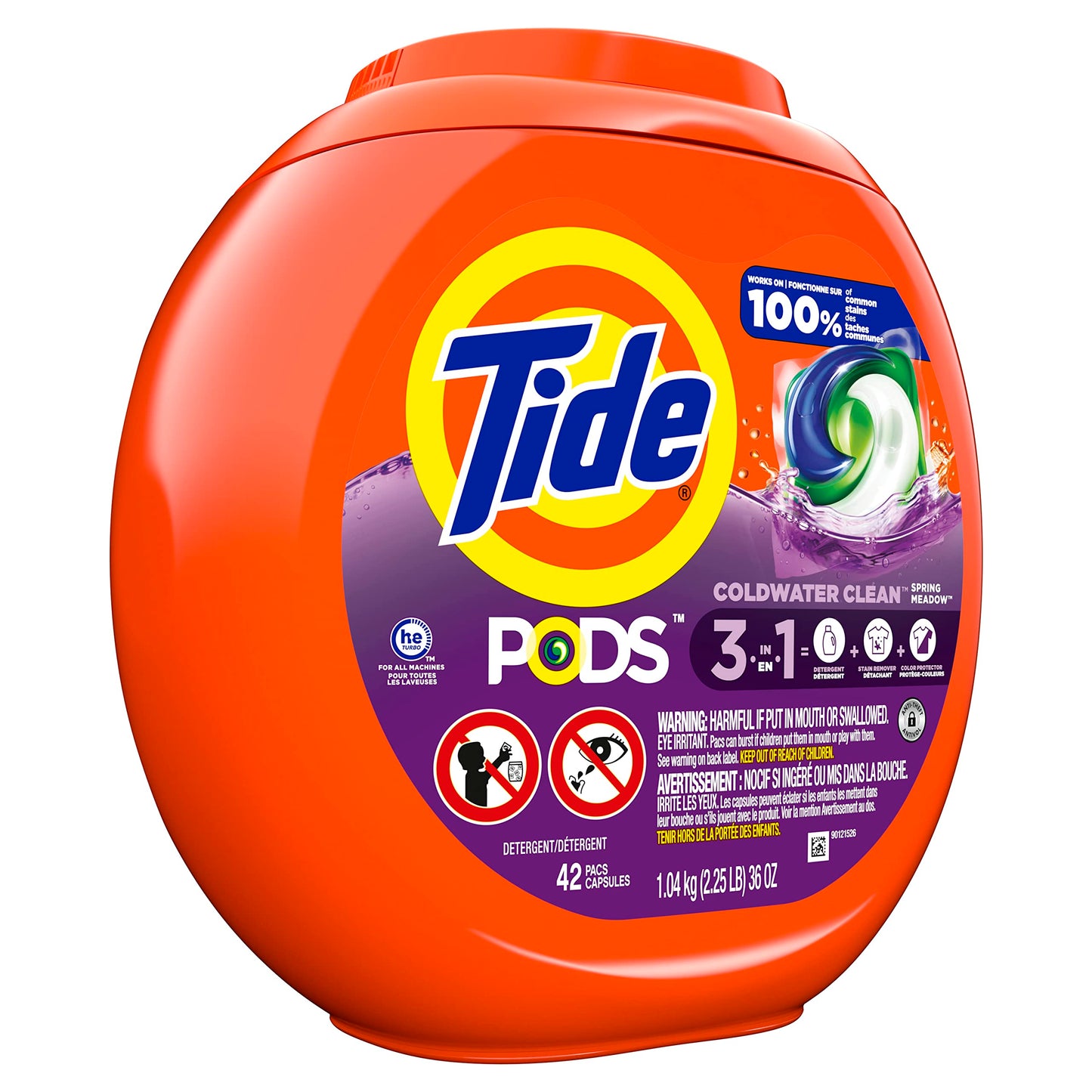 Tide PODS Liquid Laundry Detergent pacs, Spring Meadow Scent, 112 count