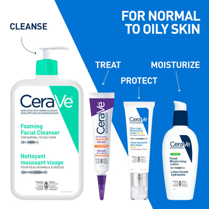 CeraVe FOAMING Face Cleanser, Gentle Face Wash with Hyaluronic Acid, Niacinamide, Ceramides. Makeup Remover for oily skin, won’t clog pores. Oil & sebum control. Non-Comedogenic, Sensitive Skin, Men & Women, 562ML