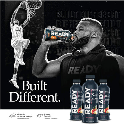 Ready Sports Drink, Electrolyte Blend with B Vitamins and No Added Sugar, Peach Mango, 16.9 Fluid Ounces