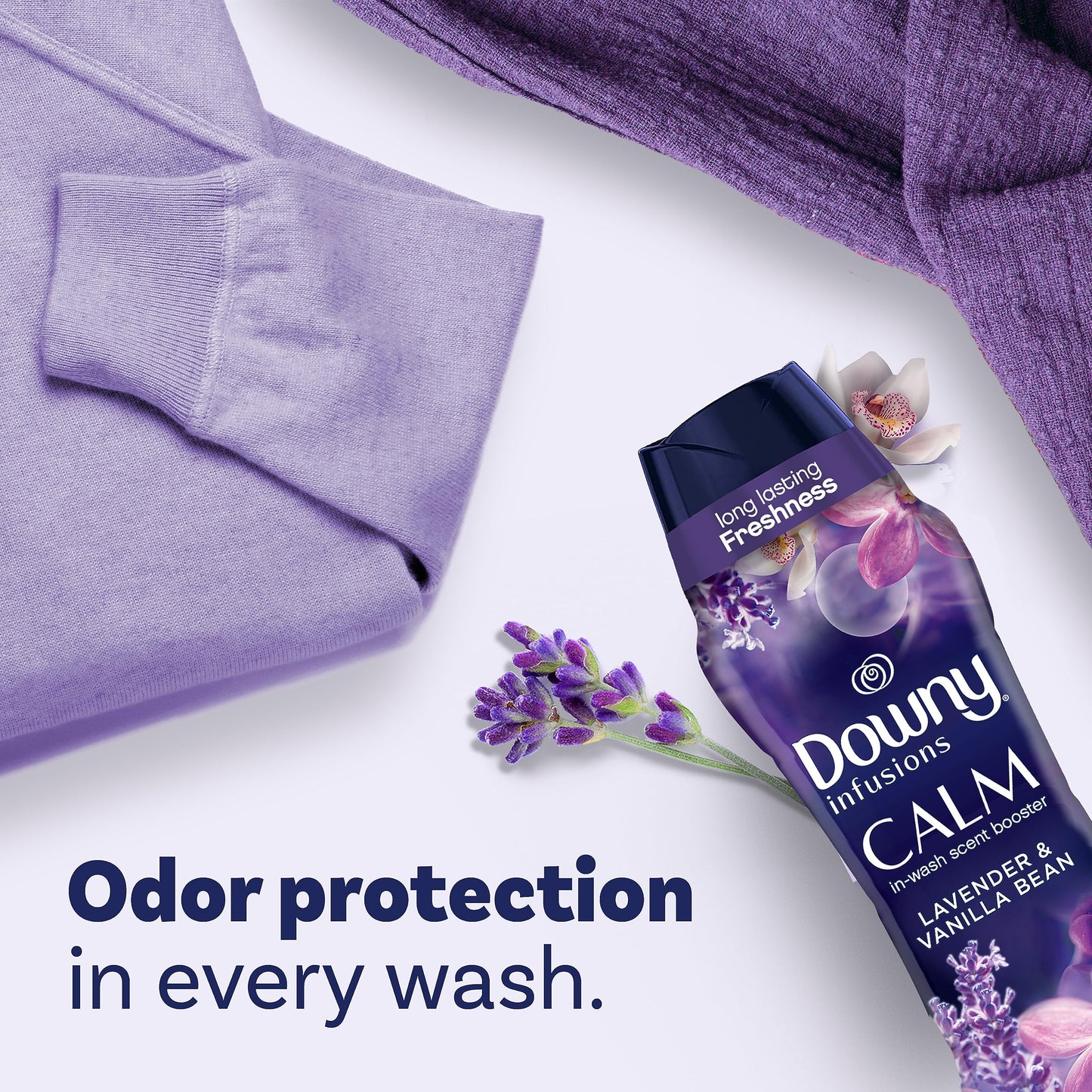 Downy Infusions In-Wash Laundry Scent Booster Beads, CALM, Soothing Lavender and Vanilla Bean - 680 Grams